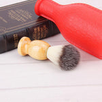 Brosse à raser pour le visage à manche en bois, accessoire de nettoyage de barbe, brosse de rasage pour salon, outil en poil de blaireau, blaireau