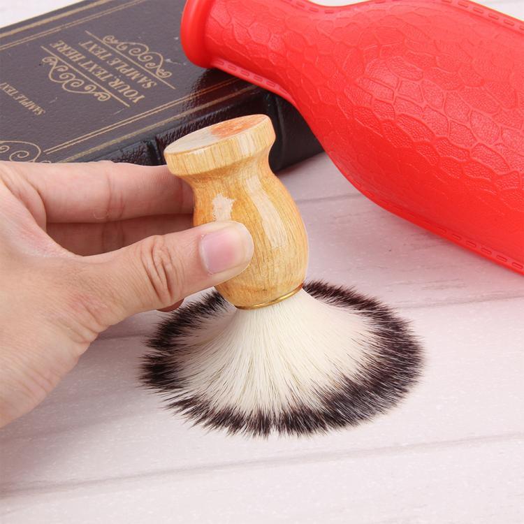 Brosse à raser pour le visage à manche en bois, accessoire de nettoyage de barbe, brosse de rasage pour salon, outil en poil de blaireau, blaireau