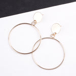 Grandes boucles d'oreilles rondes géométriques, grandes boucles d'oreilles pendantes creuses