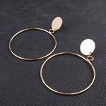 Grandes boucles d'oreilles rondes géométriques, grandes boucles d'oreilles pendantes creuses