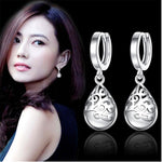 Boucles d'oreilles pendantes totem Larmes Opale Clair de Lune en Argent Sterling 925, blanc, rose