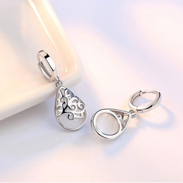 Boucles d'oreilles pendantes totem Larmes Opale Clair de Lune en Argent Sterling 925, blanc, rose