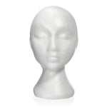 Tête de mannequin factice Femme en mousse Présentoir pour casquette, casque, accessoires pour cheveux et perruques Mannequin Femme en mousse