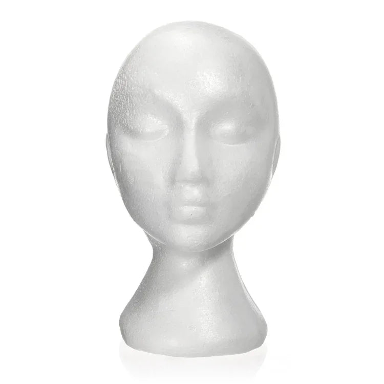 Tête de mannequin factice Femme en mousse Présentoir pour casquette, casque, accessoires pour cheveux et perruques Mannequin Femme en mousse