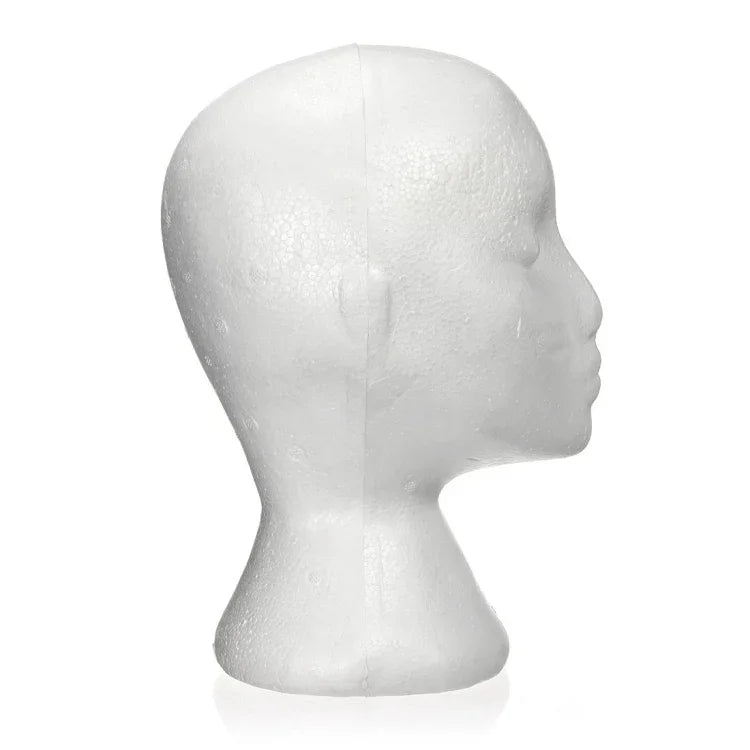 Tête de mannequin factice Femme en mousse Présentoir pour casquette, casque, accessoires pour cheveux et perruques Mannequin Femme en mousse