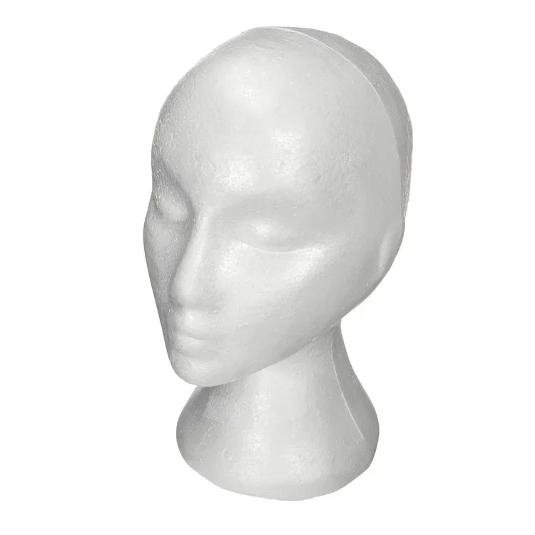 Tête de mannequin factice Femme en mousse Présentoir pour casquette, casque, accessoires pour cheveux et perruques Mannequin Femme en mousse