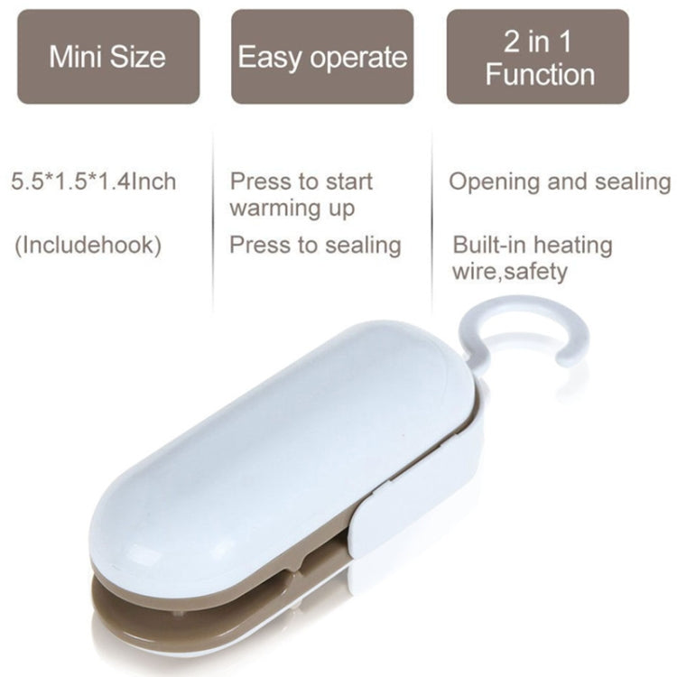 Mini-scelleuse thermique portable pour sachets, pinces, marron, gris