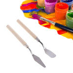 2 Couteaux à palette en acier inoxydable Spatule grattoir pour mélange Peinture à l'huile artistique, 2 PCS