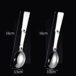 2PCS Couverts pliants en acier inoxydable Fourchette et cuillère intégrées à double usage Vaisselle portable pour pique-nique, Livraison couleur aléatoire, Cuillère, Fourchette
