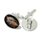 2 Paires Boutons de Manchette Homme Carte du Monde Antique Rétro Bronze, Argent, Bronze, Noir