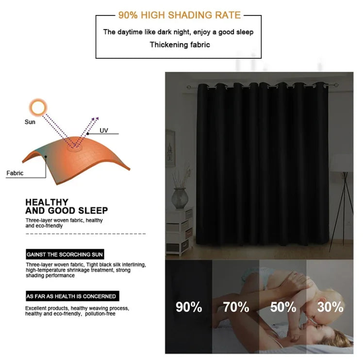 Rideau isolant en tissu d'ombrage haute précision, rideau uni, 52x95 pouces (132x240CM), 140x175, 42x63 pouces (107x160CM), 140×240, 52×63 pouces (132×160CM), 140x225