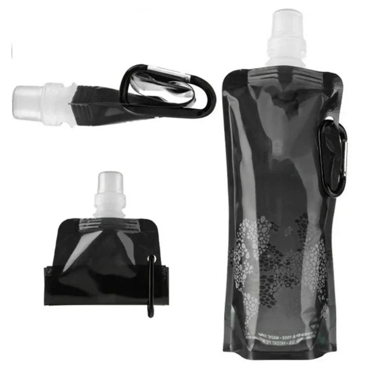 Gourde pliable ultralégère portable 0,5L en silicone Fournitures sportives pour extérieur Randonnée Camping Sac souple étanche