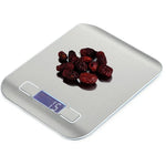 Balance de cuisine numérique multifonction en acier inoxydable avec écran LCD, 5kg/1g, Or rose, 5kg/1g, Argent