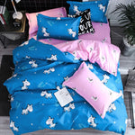 Ensemble de literie de luxe pour la famille, drap housse, housse de couette, taie d'oreiller, drap de lit quatre pièces 1,5 m