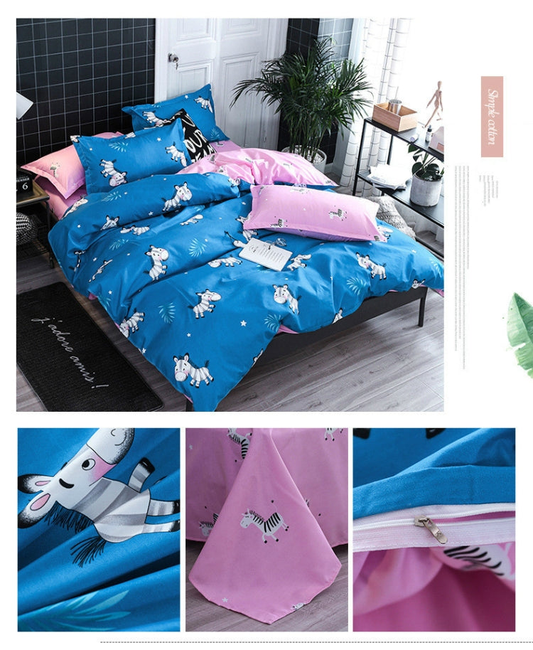 Ensemble de literie de luxe pour la famille, drap housse, housse de couette, taie d'oreiller, drap de lit quatre pièces 1,5 m