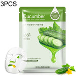 3 masques faciaux végétaux pour soin de la peau, hydratants, anti-imperfections et anti-points noirs, Myrtille, Aloe Vera, Olive, Miel, Grenade, Concombre