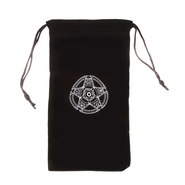 Sac à Cartes de Tarot Pentagramme en Velours Mini Sac à Cordon pour la Maison, Sac à Cordon
