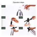 Siphon à soda manuel Distributeur de CO2 Générateur de bulles d'eau Machine à soda pour boissons fraîches et cocktails Machine à soda en aluminium pour bar, Capacité : 1L