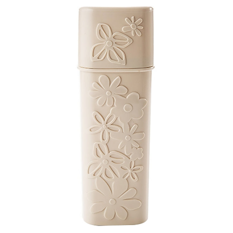 Porte-brosse à dents portatif sculpté de fleurs Étui de protection pour brosse à dents d'extérieur Boîte de rangement pour dentifrice Tasse à laver