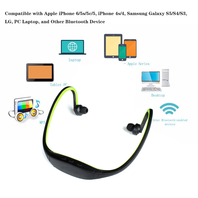 Écouteurs sans fil Bluetooth de sport S9 pour iPhone Huawei Xiaomi, compatible carte TF/SD et microphone