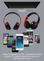 Casque Stéréo sans Fil Bluetooth HIFI pour Xiaomi iPhone Tablette Sumsamg, avec Micro, Prend en Charge la Carte SD et la FM