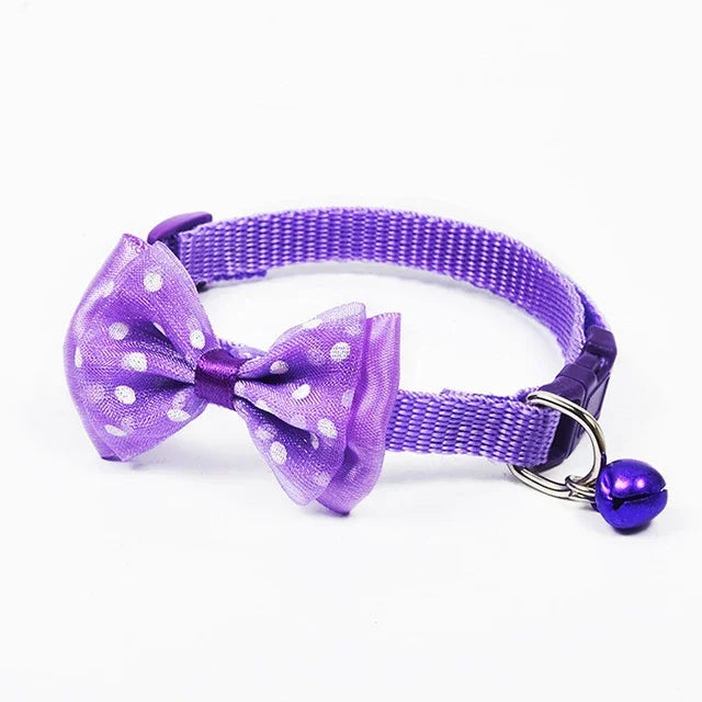 Collier à clochette réglable avec nœud papillon pour chats et chiens - Accessoires pour animaux de compagnie