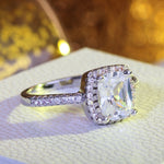 Bague de mariage en argent avec grand cristal cubique en zircon, bijou de fête, tailles 5, 6, 7, 8, 9, 10