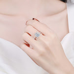 Bague de mariage en argent avec grand cristal cubique en zircon, bijou de fête, tailles 5, 6, 7, 8, 9, 10