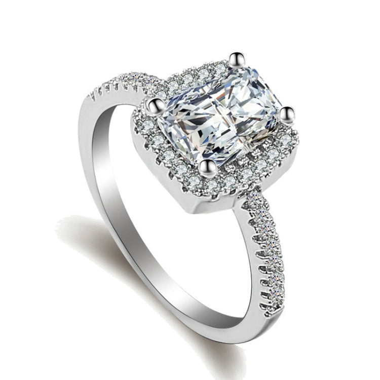 Bague de mariage en argent avec grand cristal cubique en zircon, bijou de fête, tailles 5, 6, 7, 8, 9, 10