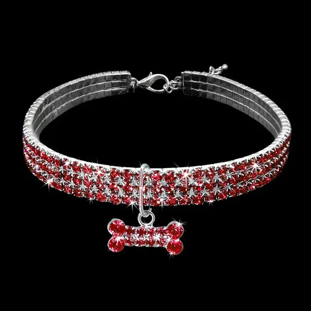 Collier pour chien Bling strass cristal chiot Chihuahua colliers laisse pour petits chiens accessoires Mascotas, L, M, S