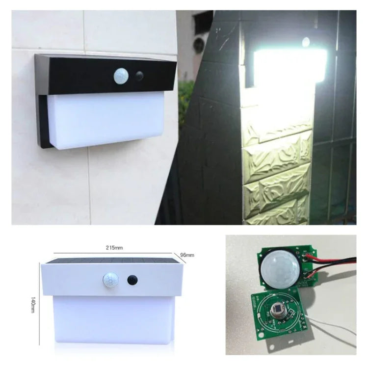 2,5 W 50 LED Lampe Solaire d'Extérieur pour Paysage, Décoration de Cour, Contrôle de la Lumière + Détection Radar, Lampe Murale