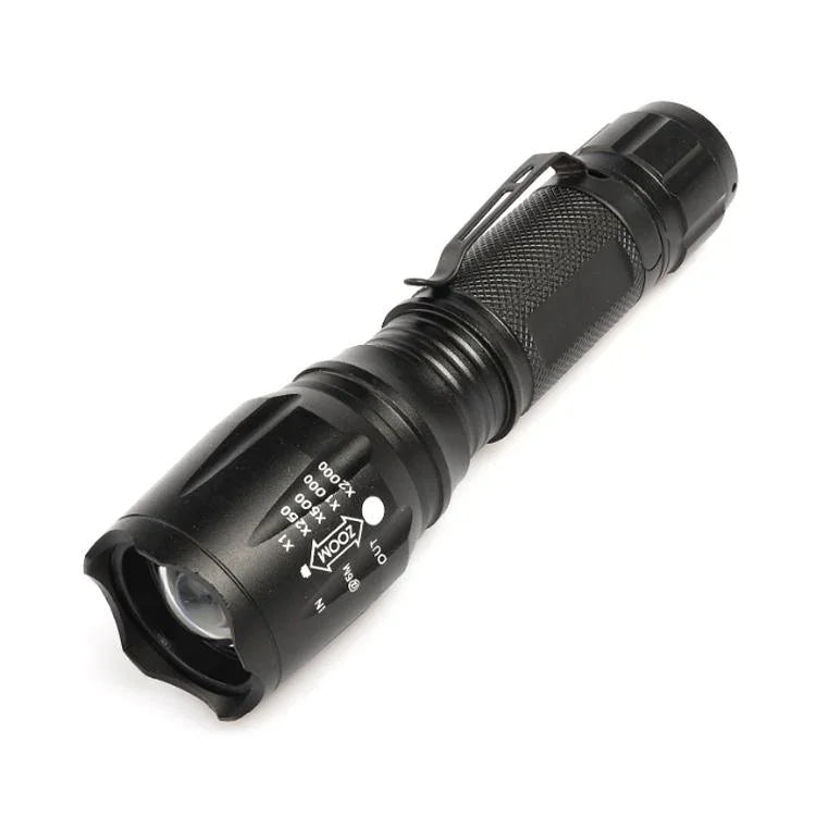 Lampe torche mini T02 avec clip stylo T6 zoom télescopique LED étanche longue portée éblouissante, T02 clip stylo