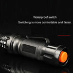 Lampe torche mini T02 avec clip stylo T6 zoom télescopique LED étanche longue portée éblouissante, T02 clip stylo