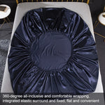 Ensemble de draps housse, drap plat et taies d'oreiller en soie glacée imitation soie pour la maison, US-Full/UK-D : 138x190x35cm, US-Queen/UK-K : 153x203x35cm, US-King : 198x203x35cm, UK-SK : 180x200x35cm, US-King : 198x203x35cm