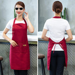 Tablier de cuisine de couleur unie pour femme, homme, chef, serveur, café, barbecue, coiffeur