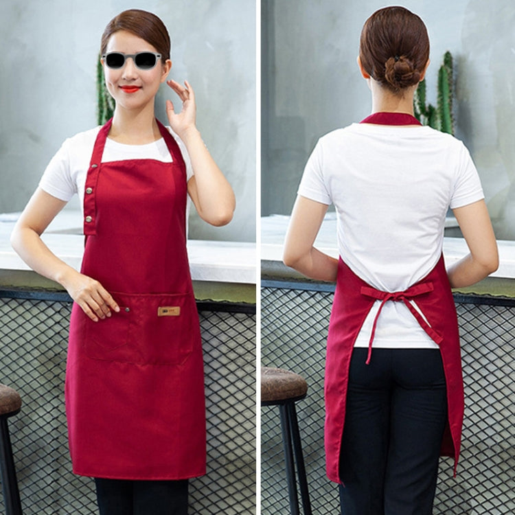 Tablier de cuisine de couleur unie pour femme, homme, chef, serveur, café, barbecue, coiffeur