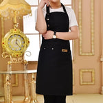 Tablier de cuisine de couleur unie pour femme, homme, chef, serveur, café, barbecue, coiffeur