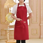 Tablier de cuisine de couleur unie pour femme, homme, chef, serveur, café, barbecue, coiffeur
