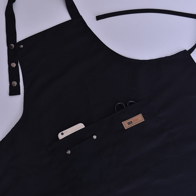 Tablier de cuisine de couleur unie pour femme, homme, chef, serveur, café, barbecue, coiffeur