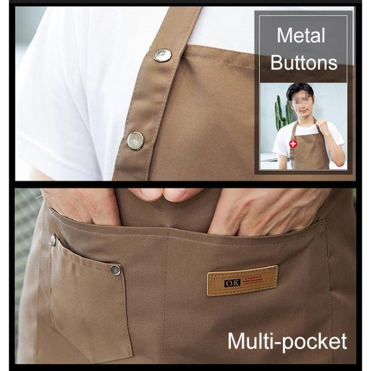Tablier de cuisine de couleur unie pour femme, homme, chef, serveur, café, barbecue, coiffeur