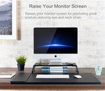 Support écran rehausseur avec pieds métalliques pour iMac MacBook Écran LCD Imprimante, organiseur de bureau Plateau robuste Gain de place
