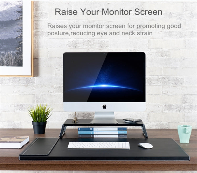 Support écran rehausseur avec pieds métalliques pour iMac MacBook Écran LCD Imprimante, organiseur de bureau Plateau robuste Gain de place