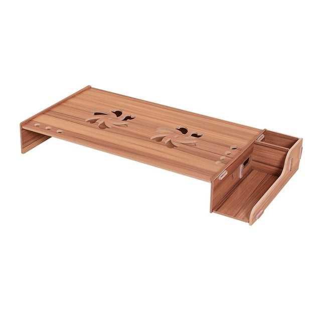 Support surélevé en bois pour écran d'ordinateur, rehausseur d'ordinateur portable, étagère de bureau avec rangement pour clavier, TBD049404601A, TBD049404601B, TBD049404601C, TBD049404601D