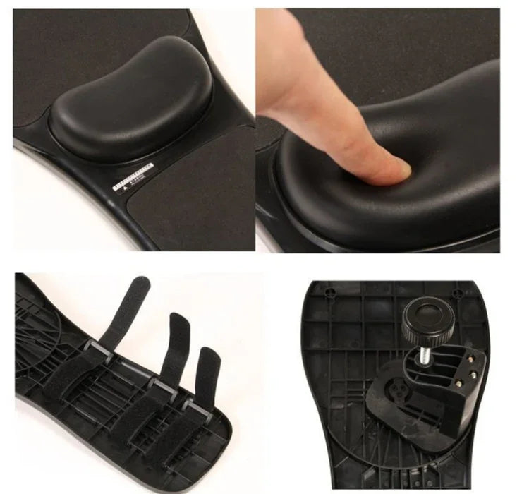 Support de plaque rotative pour souris d'ordinateur de bureau, d'ordinateur portable, repose-coude et poignet, à installer sur un bureau ou une chaise.