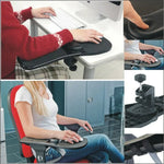 Support de plaque rotative pour souris d'ordinateur de bureau, d'ordinateur portable, repose-coude et poignet, à installer sur un bureau ou une chaise.