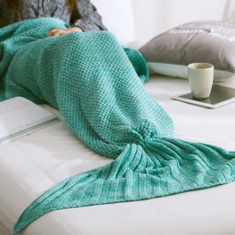 Couverture queue de sirène pour adulte, couvertures tricotées super douces pour dormir, 90 X50cm, 140 X70cm