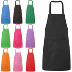 2 tabliers de cuisine de chef avec poches, noir, rouge, rose rouge, vert, bleu, violet, jaune, café, orange