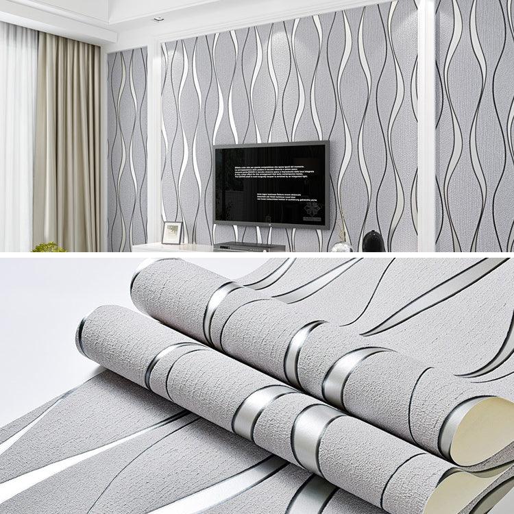 Papier peint non tissé simple à motif ondulation d'eau 3D, décoration murale intérieure