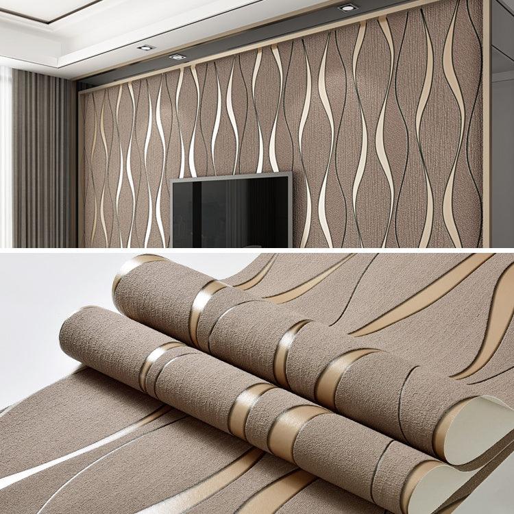 Papier peint non tissé simple à motif ondulation d'eau 3D, décoration murale intérieure