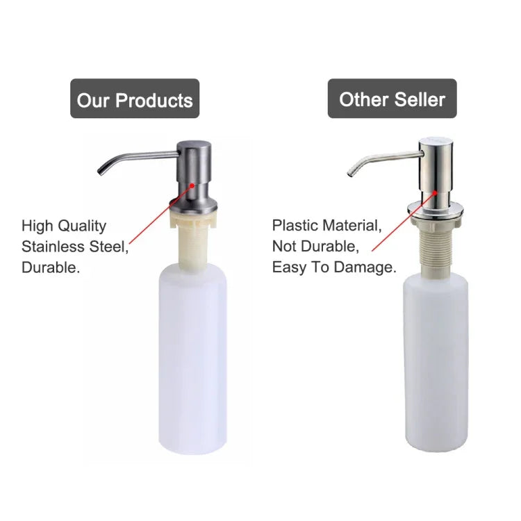 Distributeur de savon en acier inoxydable 304 pour évier de cuisine